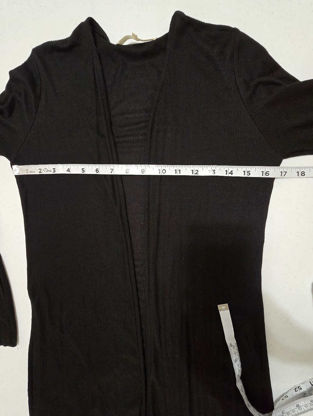 Joah Brown Luna Side Slit Black Rib Knit Cardigan Long Sleeve Women's S/M - Picture 5 of 9